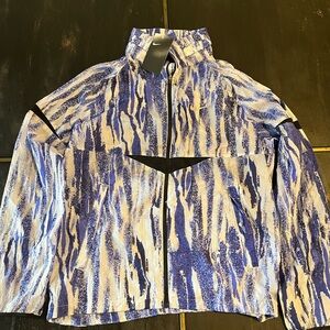 Nike Blue and White Patterned Track Jacket